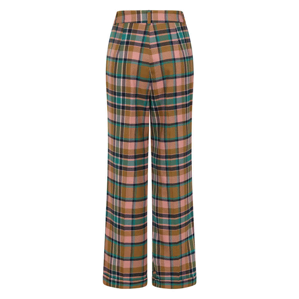 Banned - Harriet Plaid Pantalon coupe standard - Rose